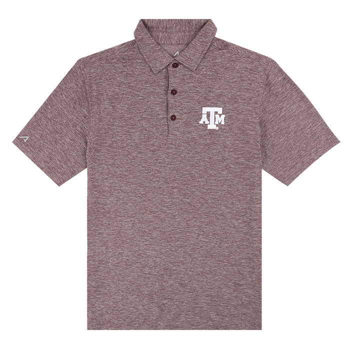 Distressed Maroon polo with White ATM logo 