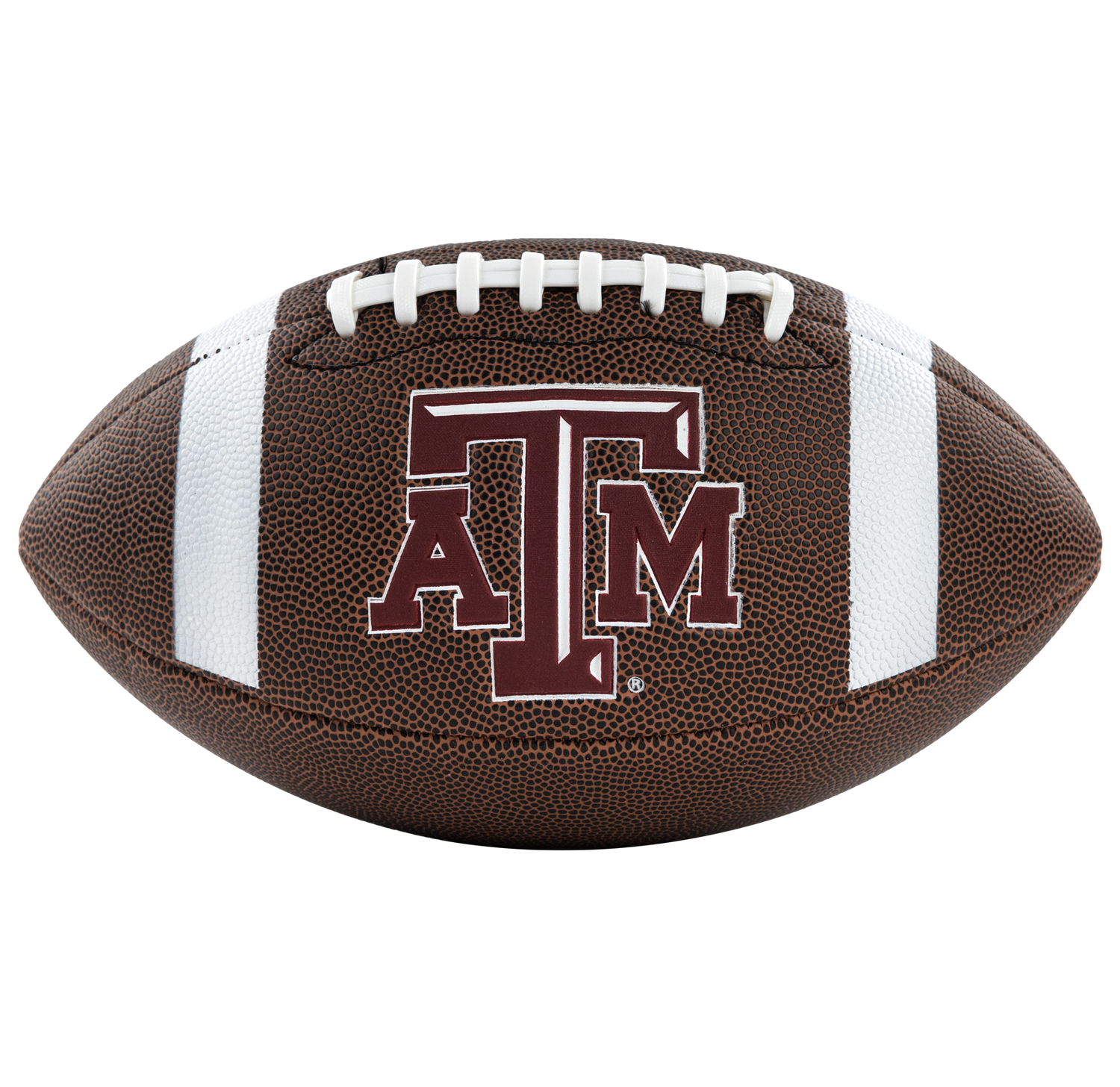 Football with maroon ATM logo 