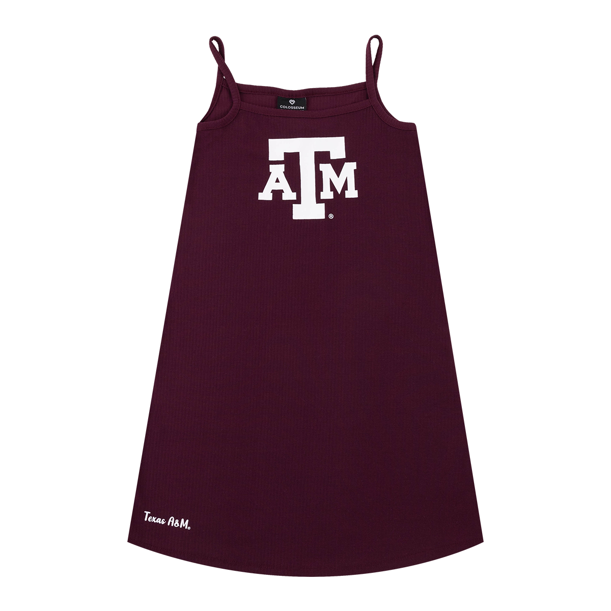 Maroon tank dress with white ATM logo