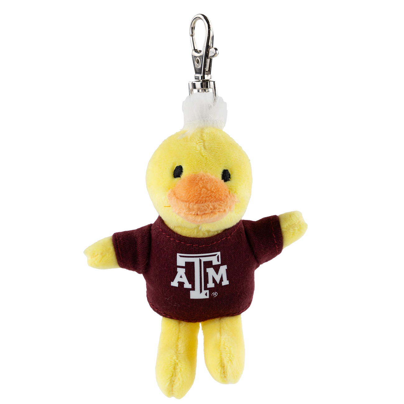 Duck on a keychain with Maroon ATM shirt on