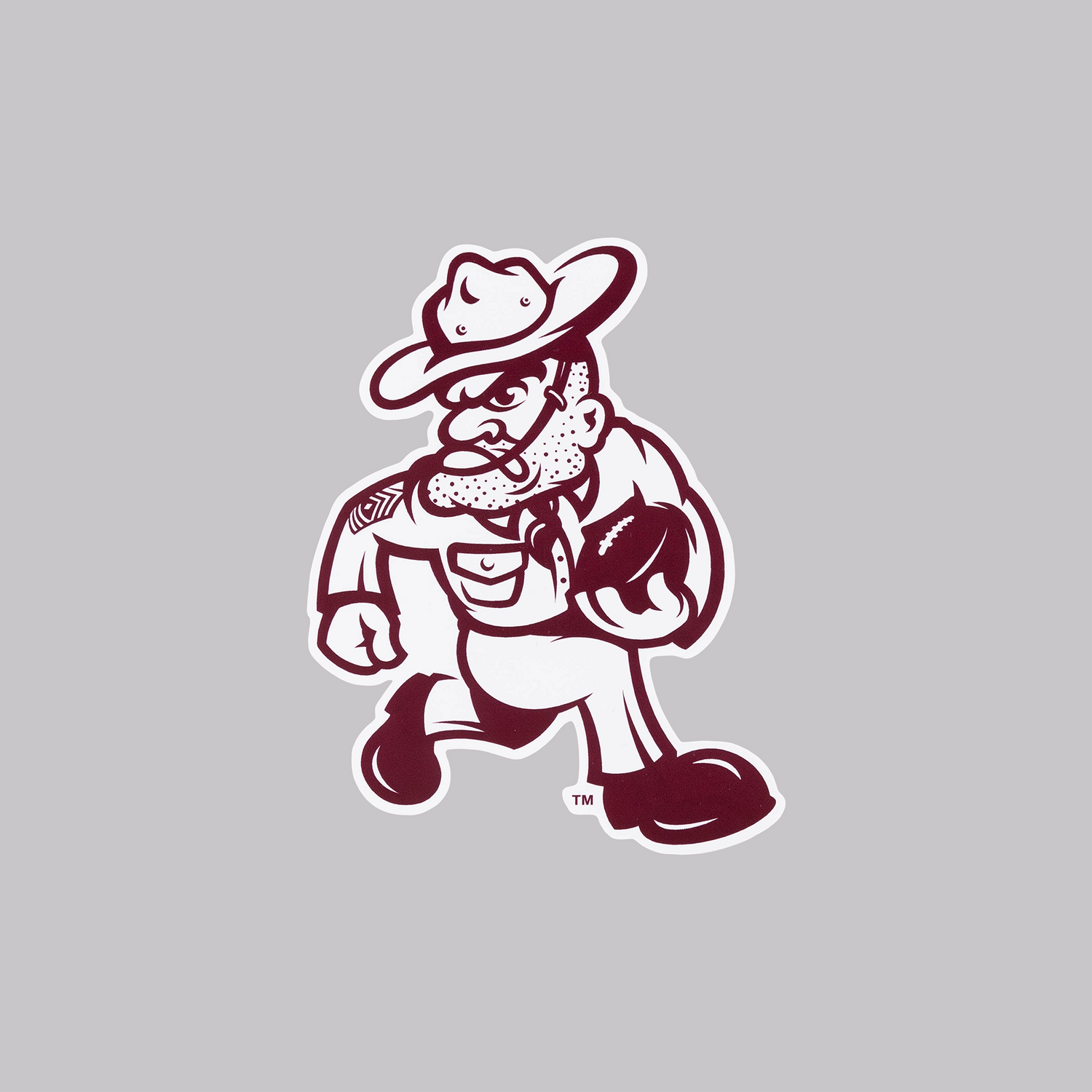 Decal with Ol' Sarge carrying a football.