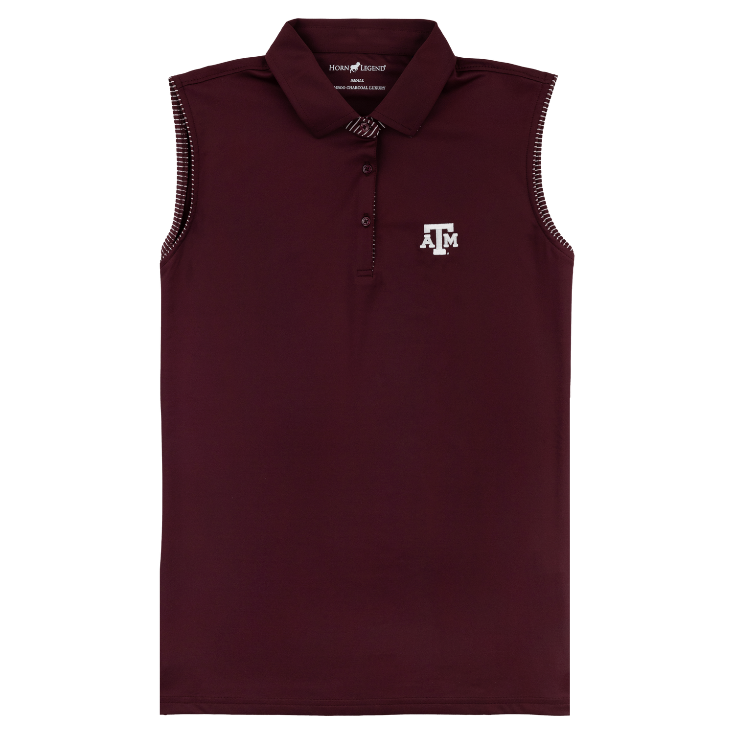 Maroon collared vest with white ATM logo