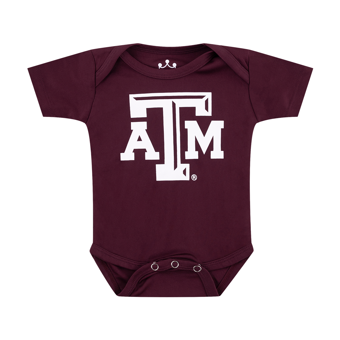 Maroon body suit with white, beveled ATM logo.