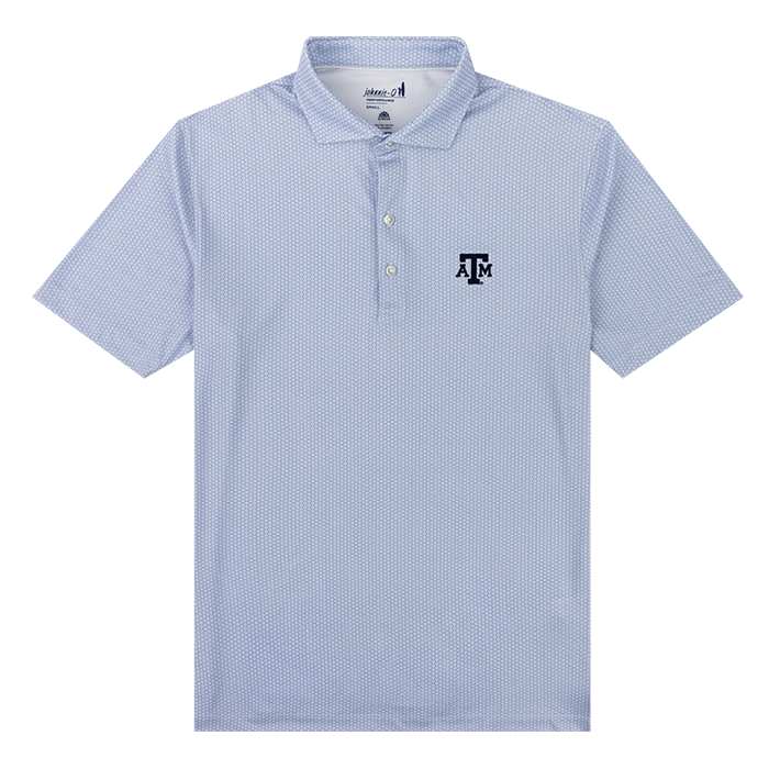 Light Blue polo with navy ATM logo