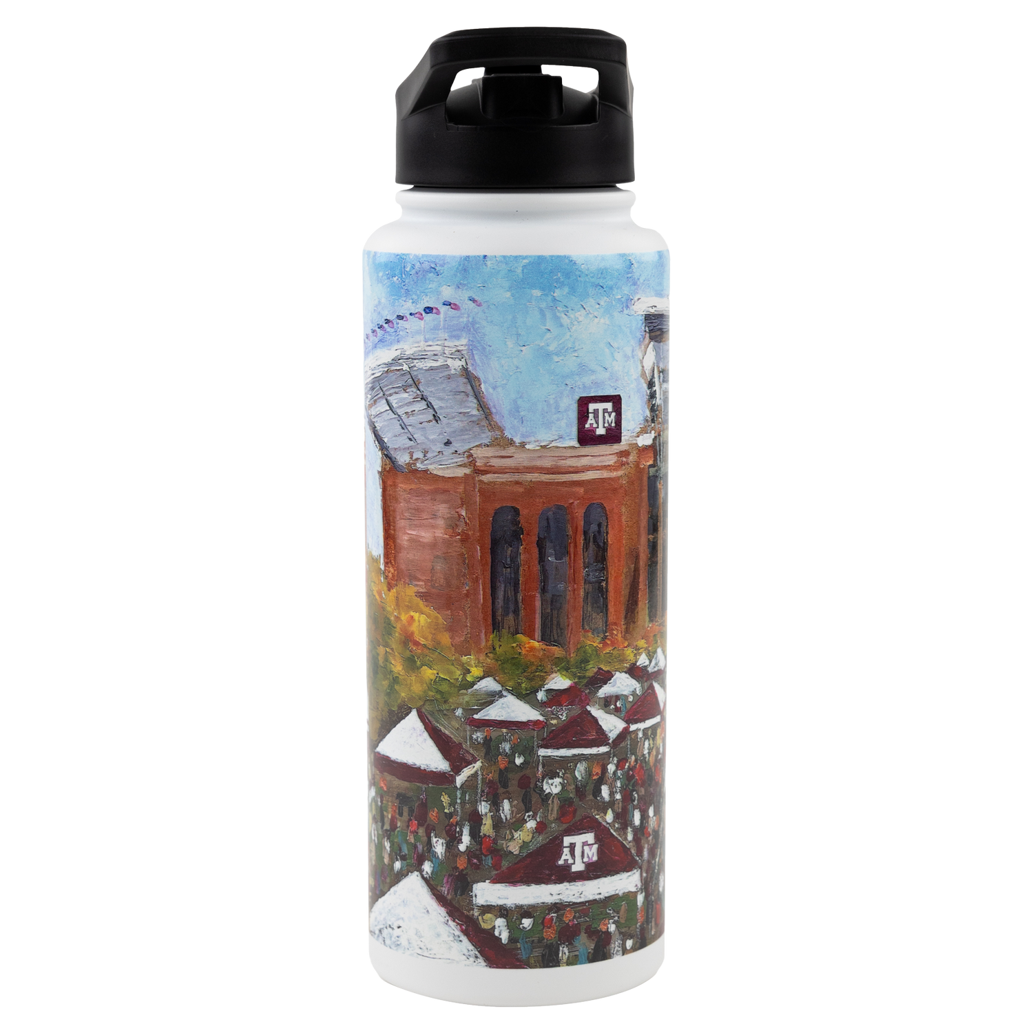 Water bottle with Football tailgate design