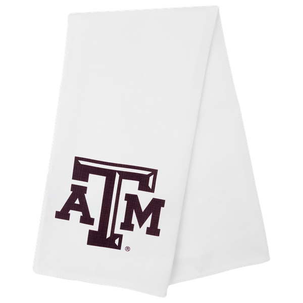 White Tea Towel with Maroon A&M Logo 