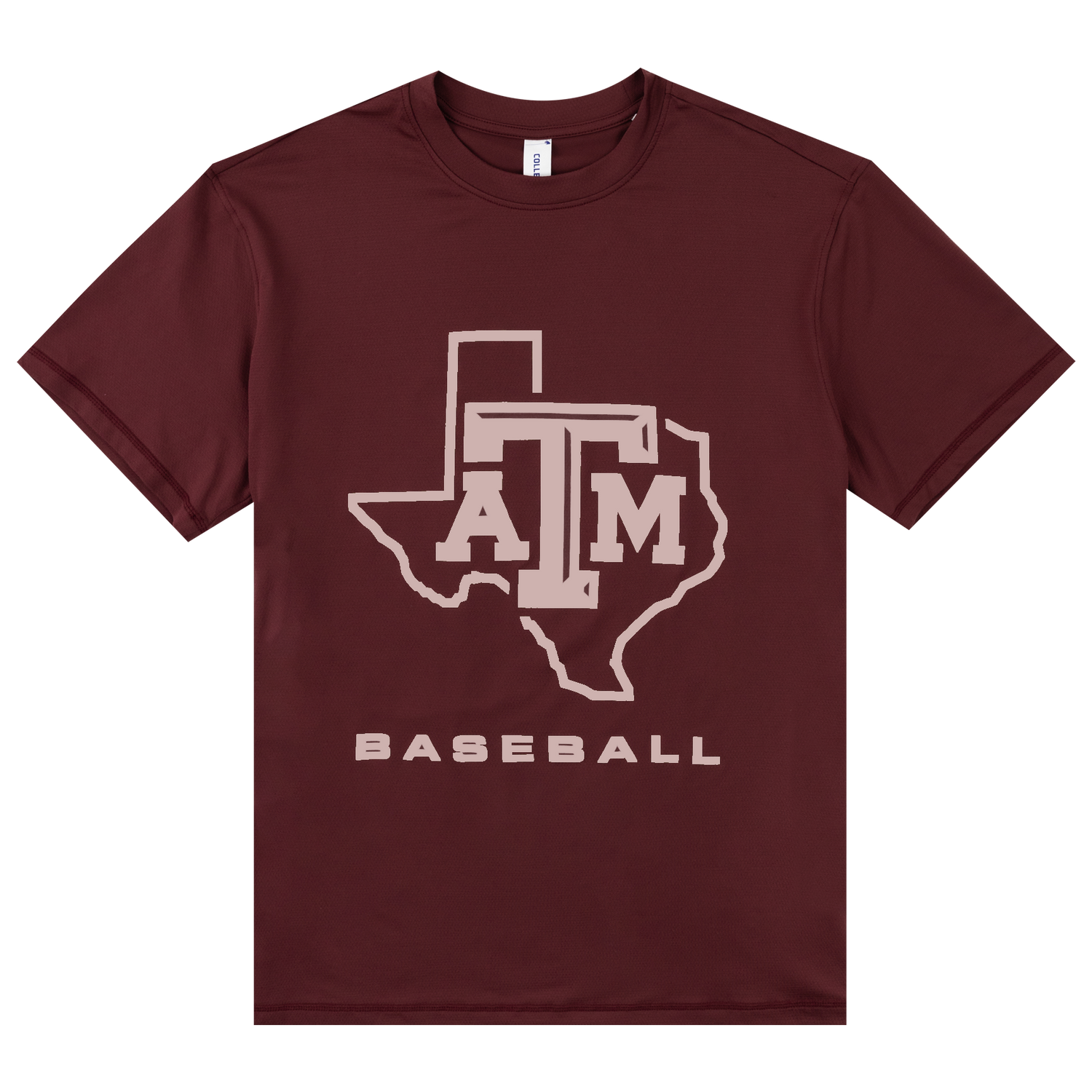 Maroon t-shirt with washed maroon lonestar ATM logo