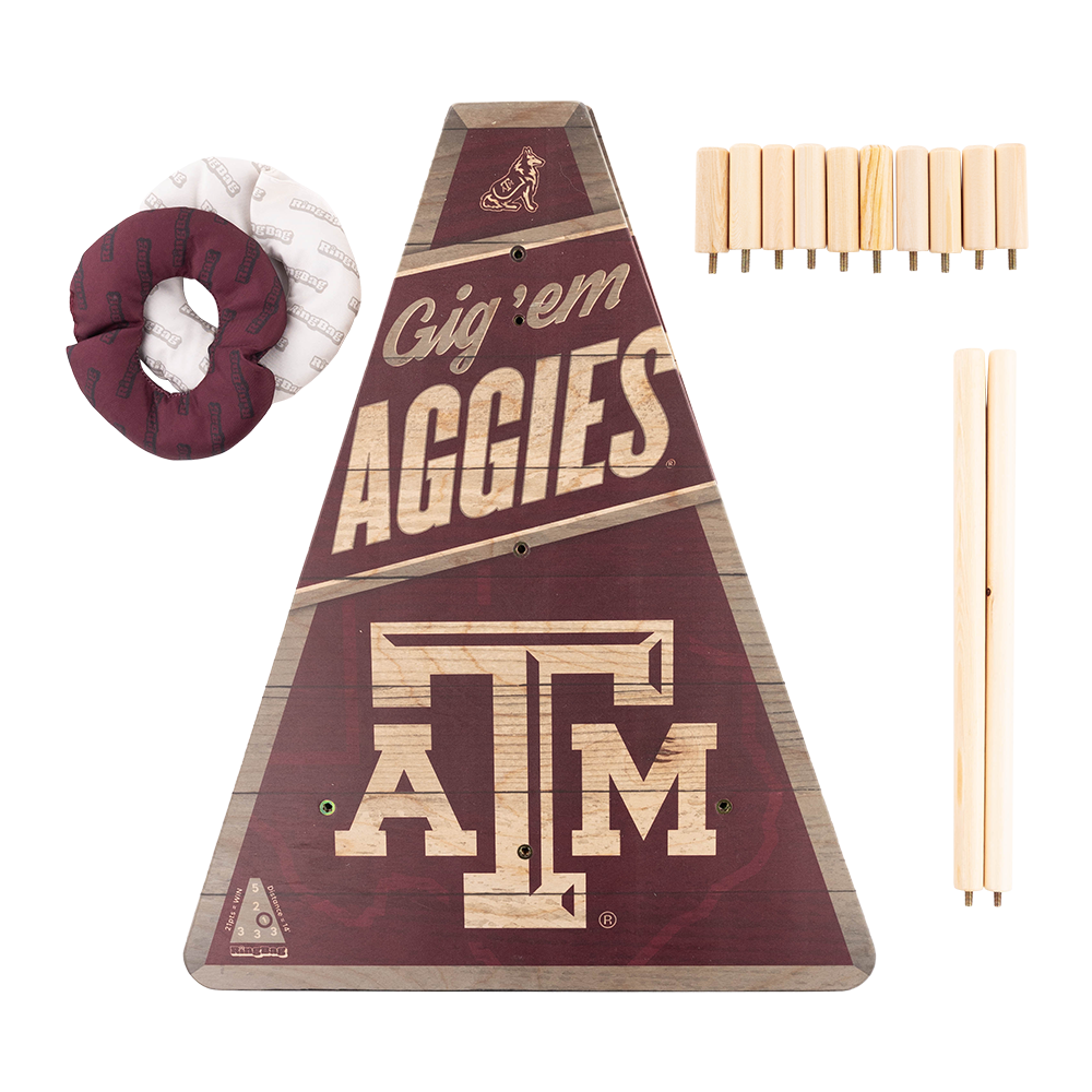 Ring bag game with a Texas A&M board.