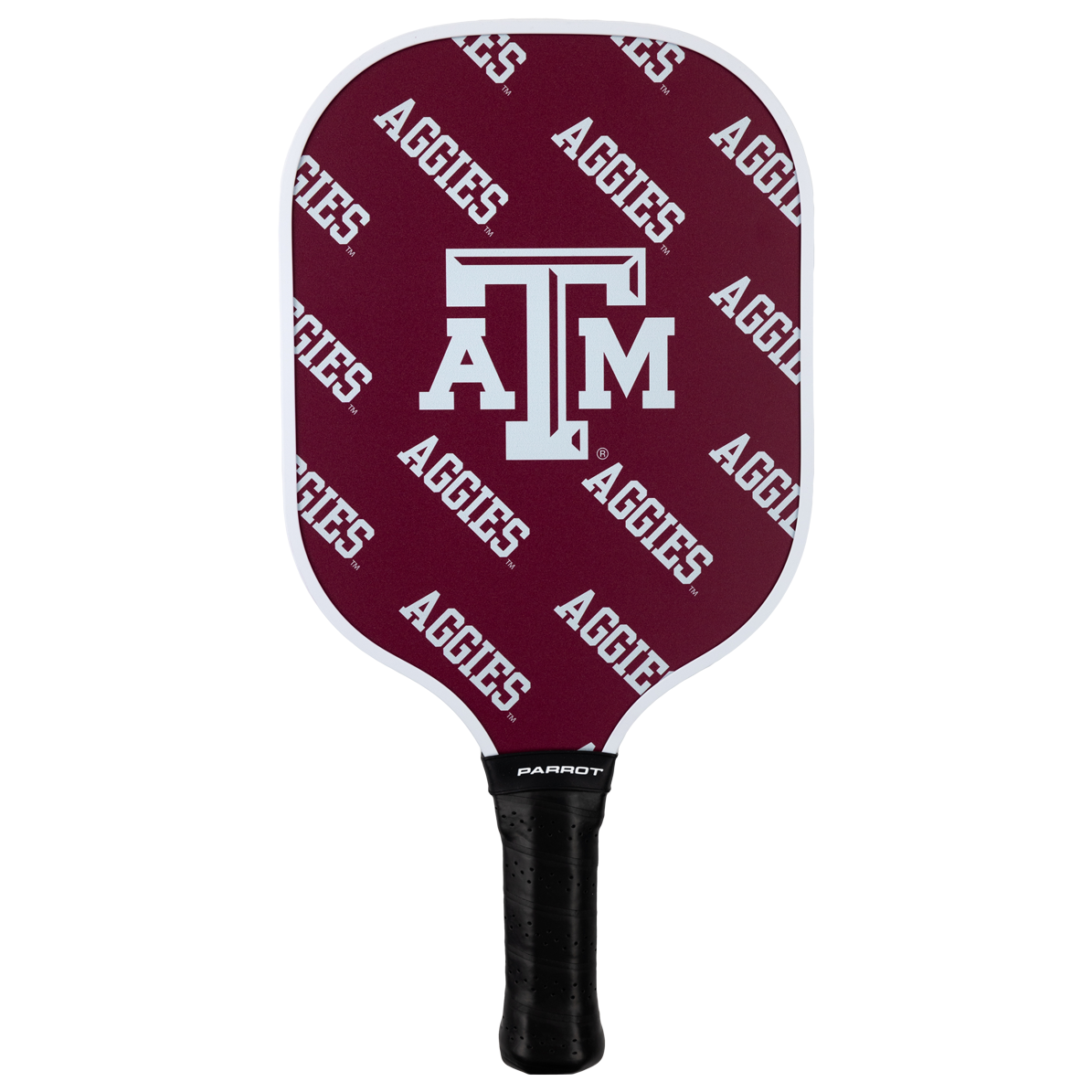 Maroon Texas A&M Pickleball Paddle with white aggies text