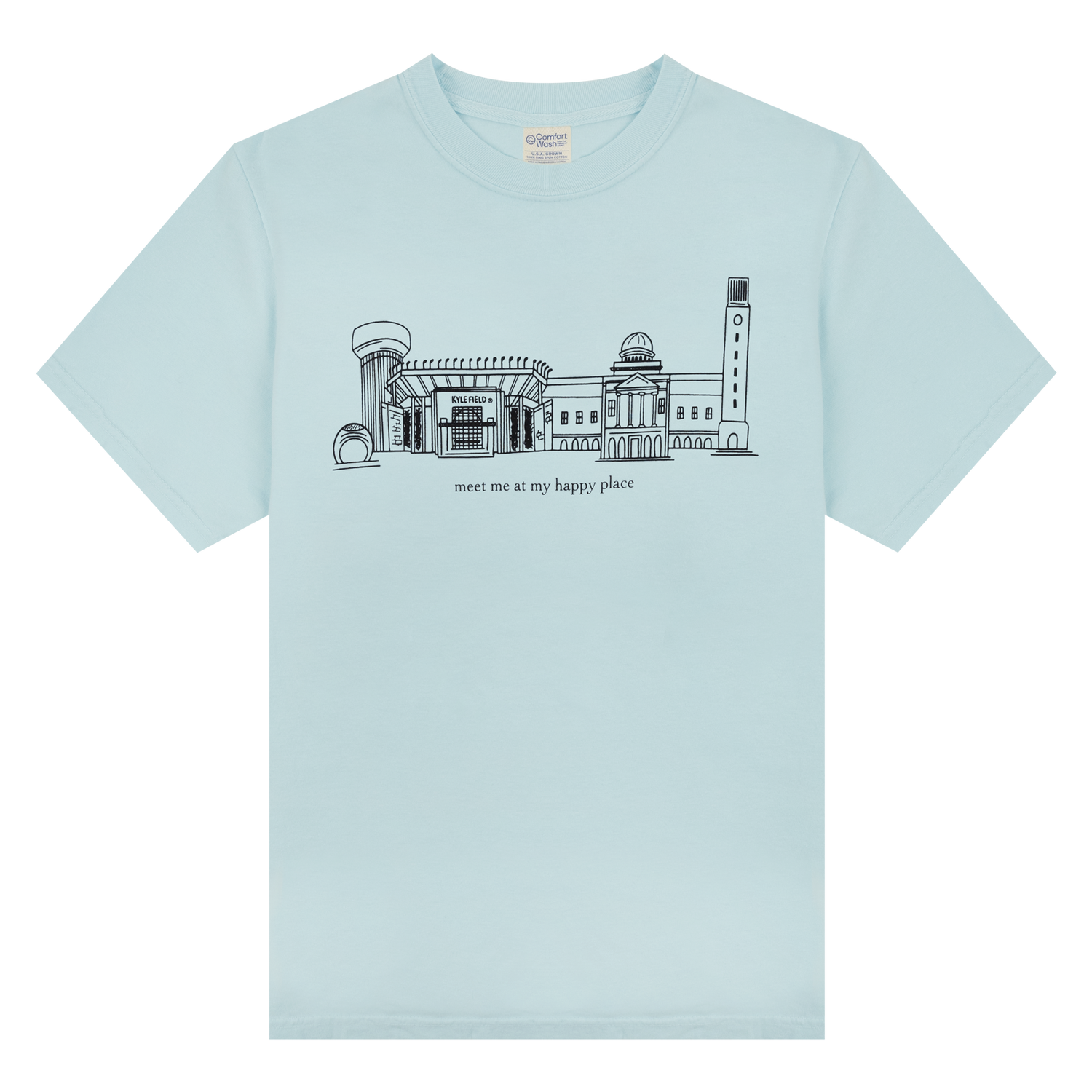 Light Blue t-shirt with ATM skyline