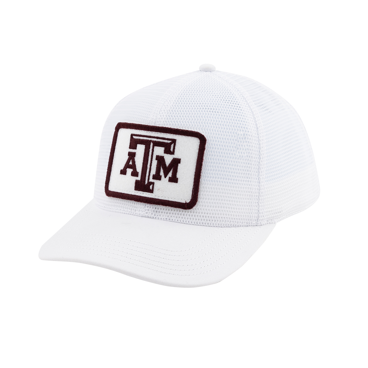 White Cap with Maroon Outlined ATM logo