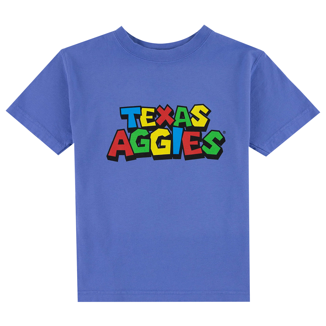 Short Sleeve blue youth T-Shirt with Super Texas Aggies