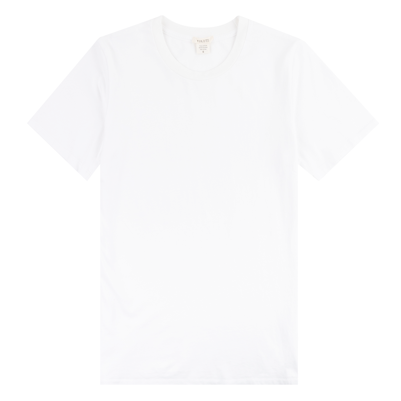 White Cotton T-Shirt with standard curved neck