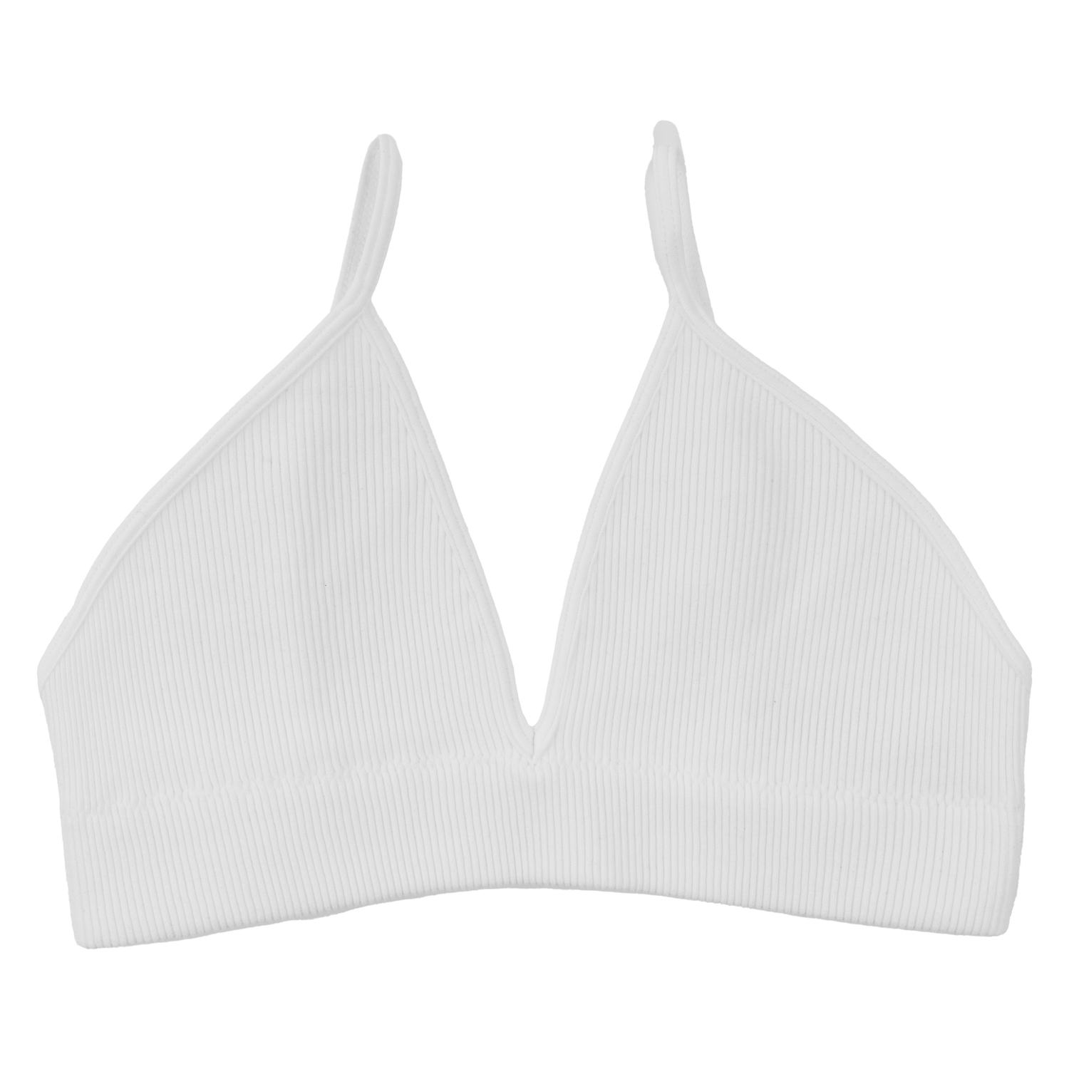 White v neck bralette with thin straps