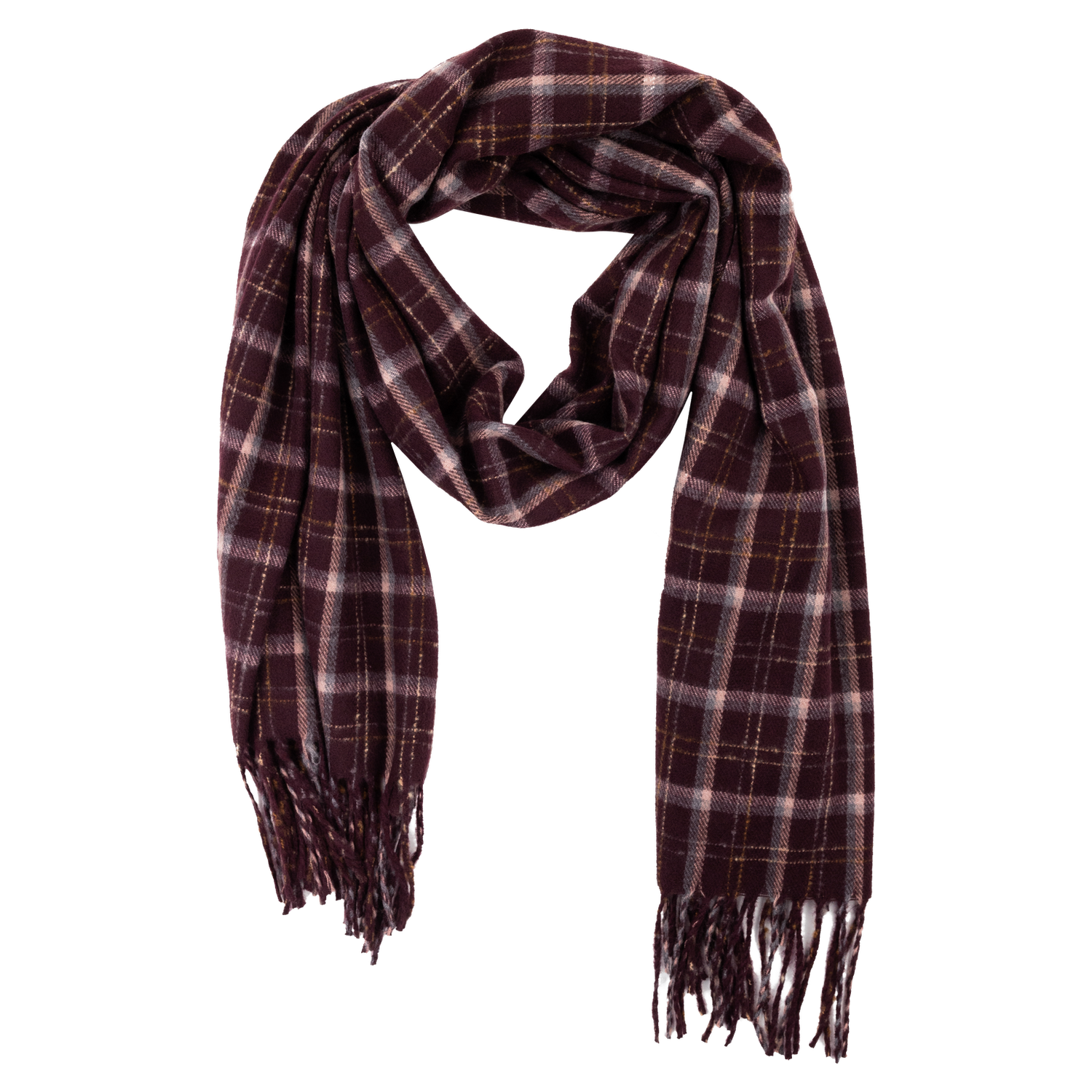 Maroon Plaid Scarf