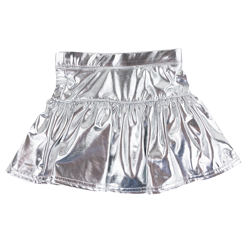 Silver rippled skort 