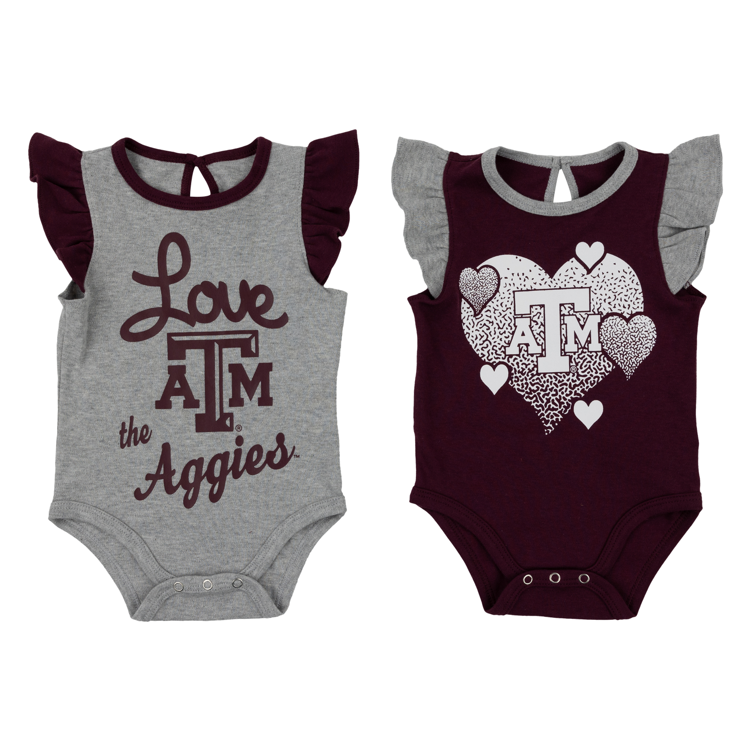 Texas A&M Infant Spread the Love Set of Onesies