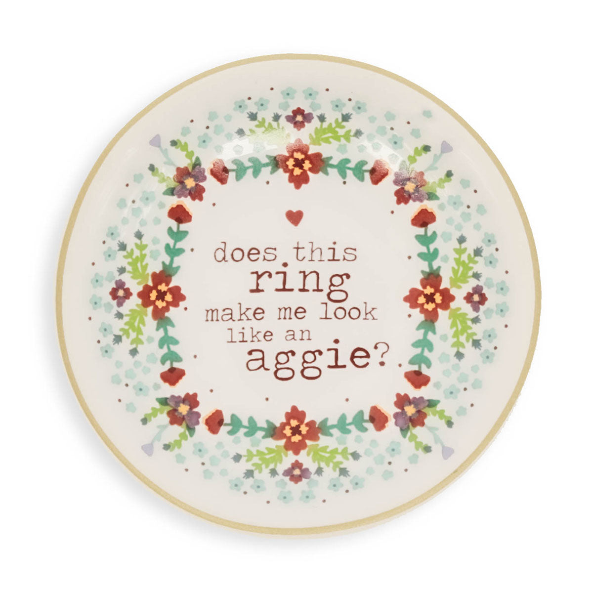 Texas A&M Circular Floral Aggie Ring Dish