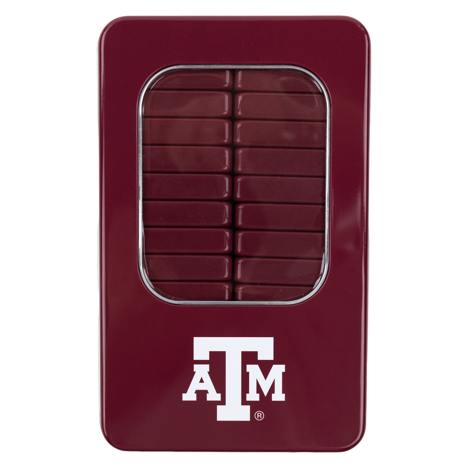 Texas A&M Maroon Dominoes Tin