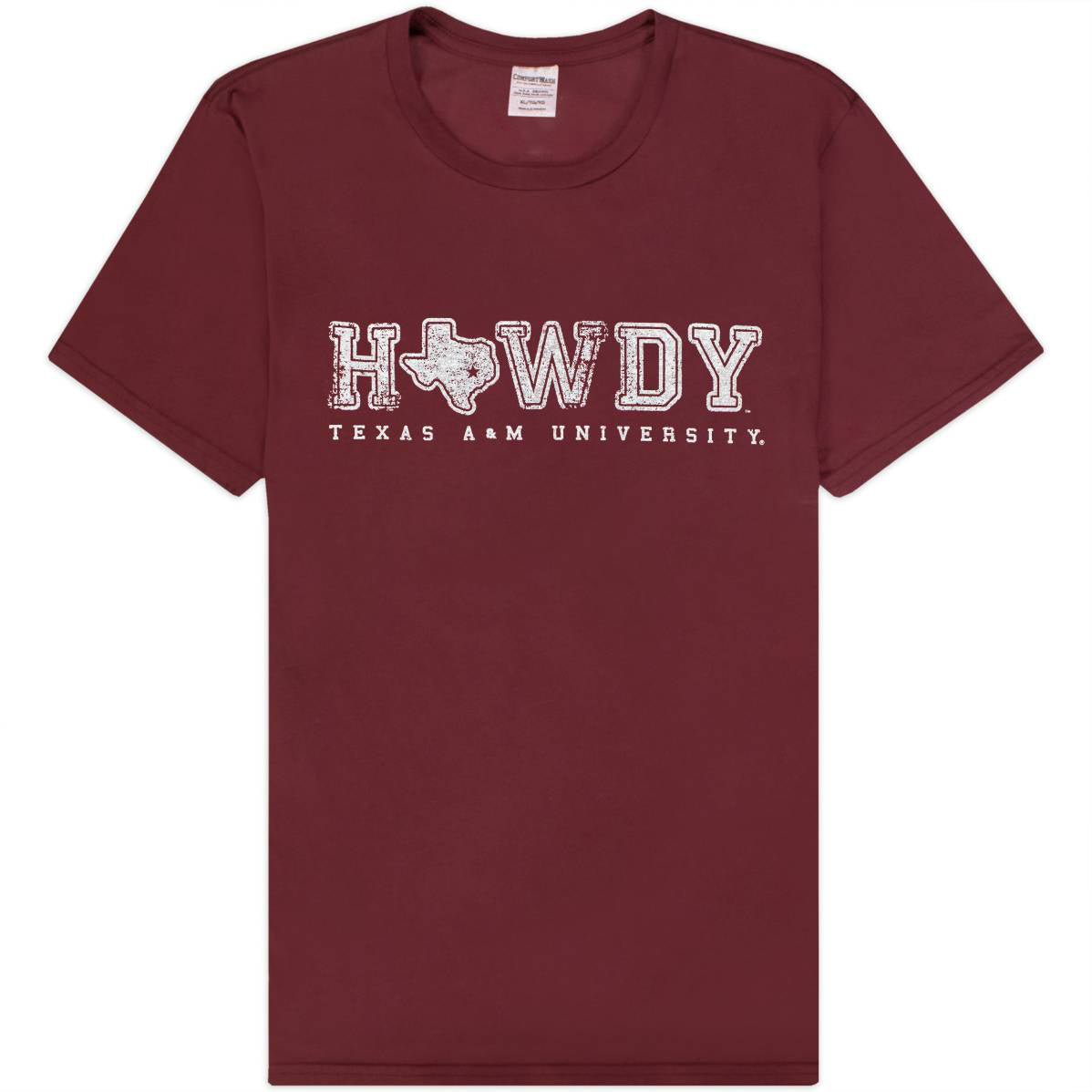 Texas A&M Howdy Comfort Wash Maroon T-Shirt