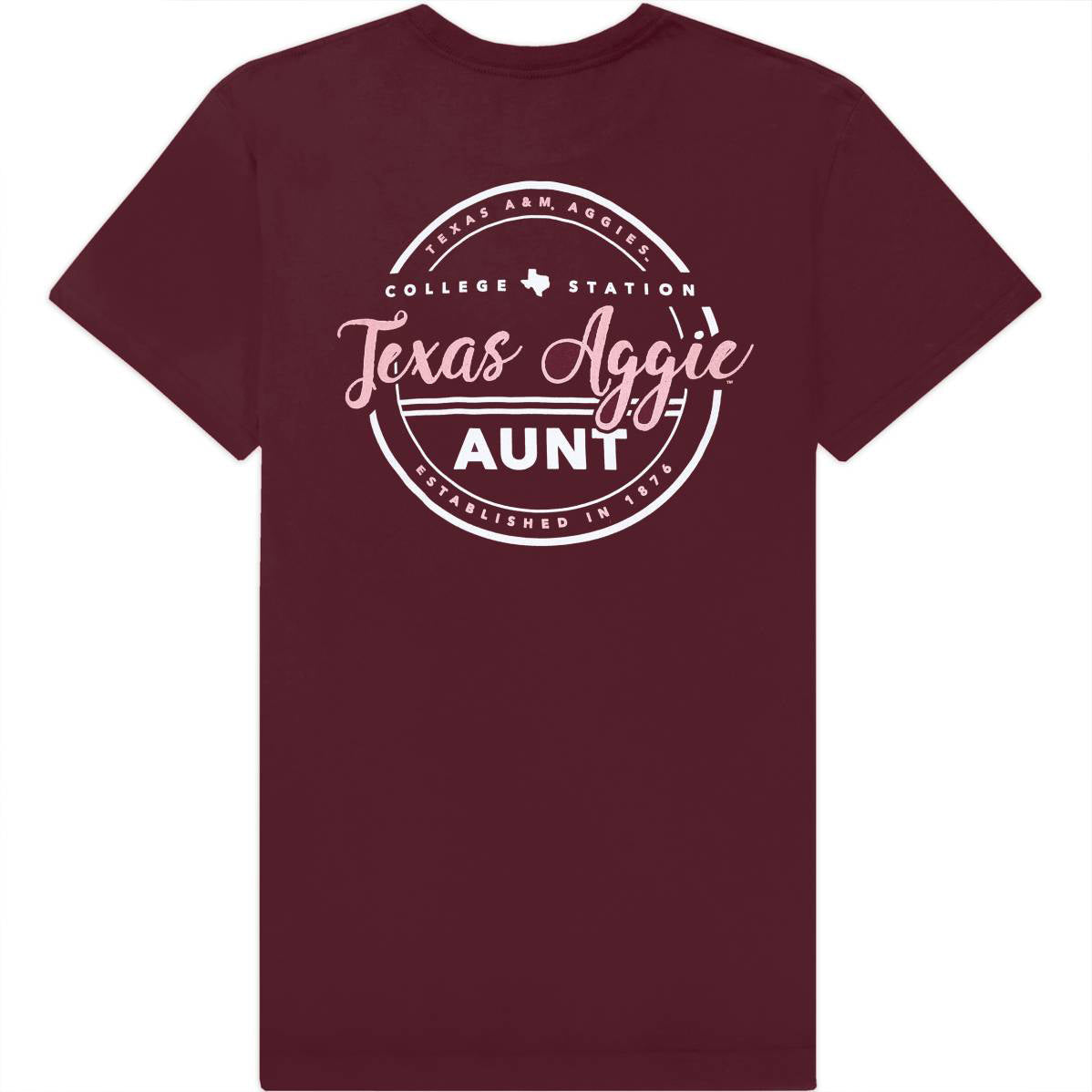 Texas A&M Cursive Bella Canvas Aggie Aunt T-Shirt