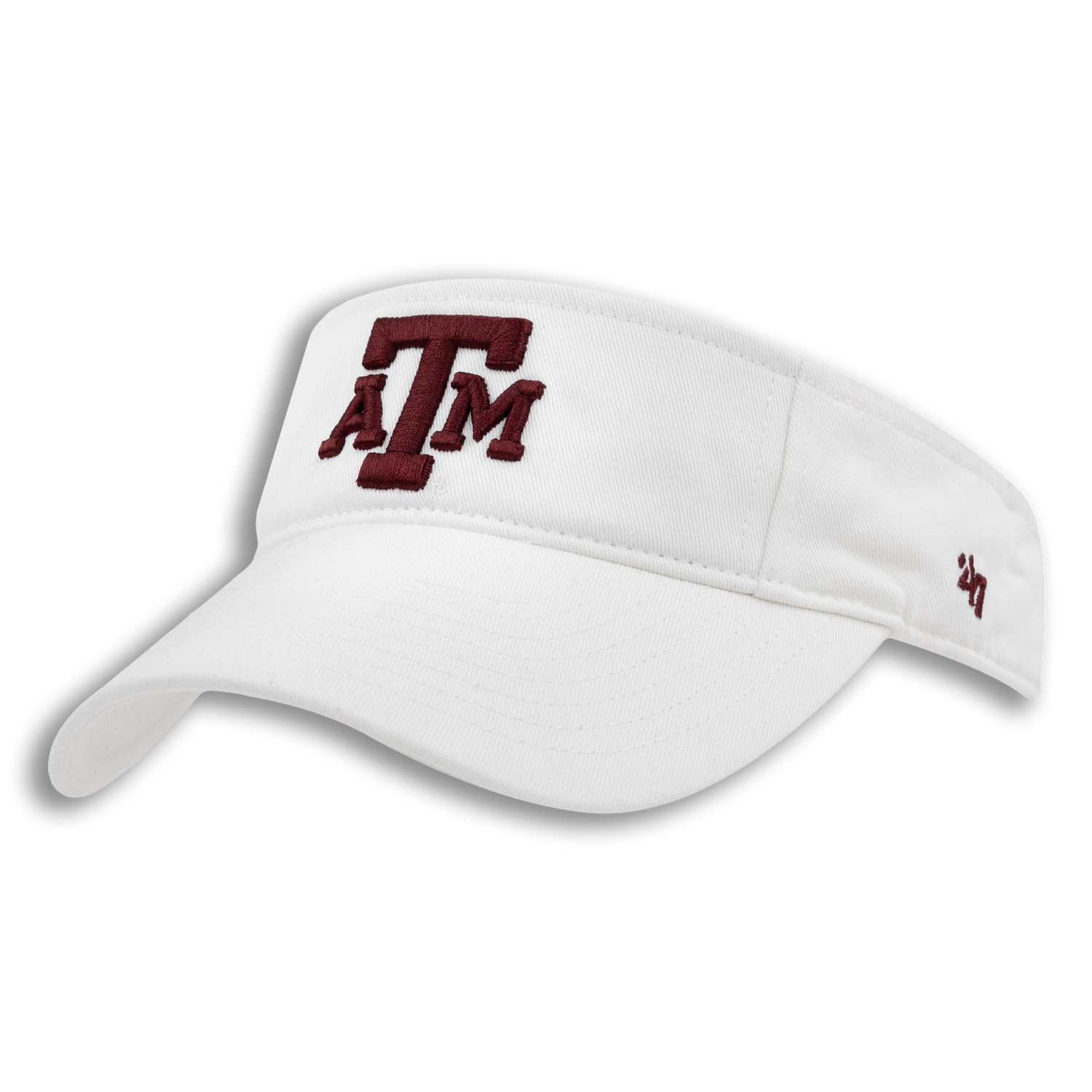 Texas A&M '47 Brand A&M Block Logo Clean Up White Visor