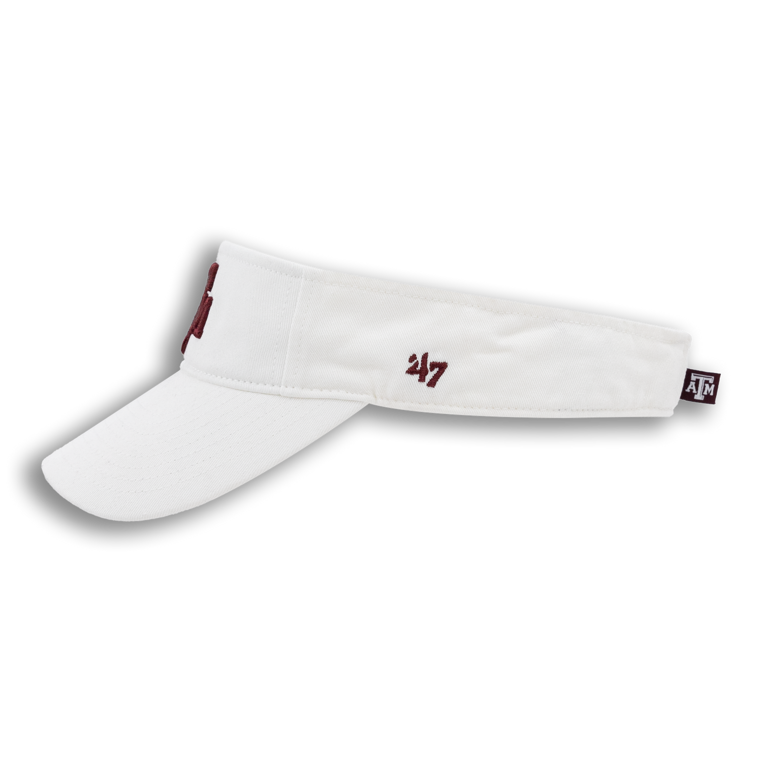 Texas A&M '47 Brand A&M Block Logo Clean Up White Visor