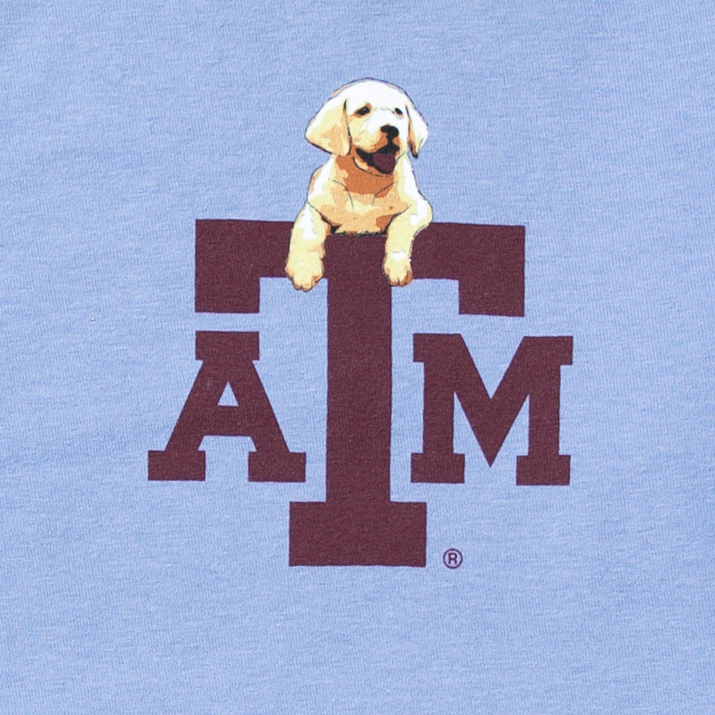 Texas A&M Life Is Good Puppies Blue T-Shirt