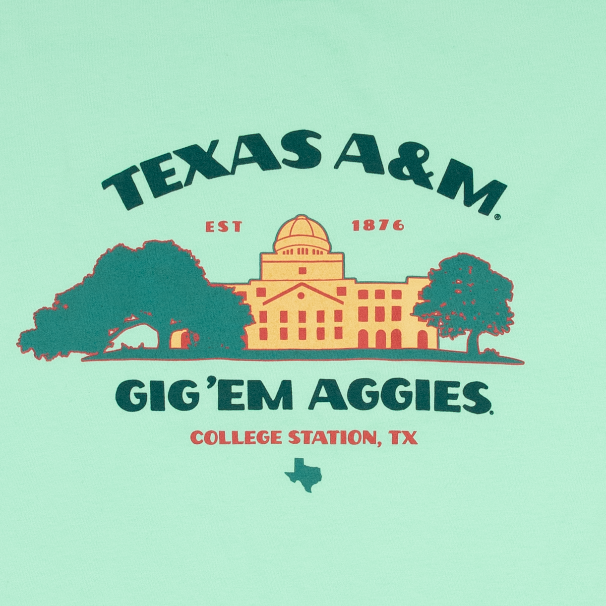 ToughPrinting Huntsv Texas A&M Checkered Gig 'Em Aggies Green T-Shirt S / GDH100 Cypress Green