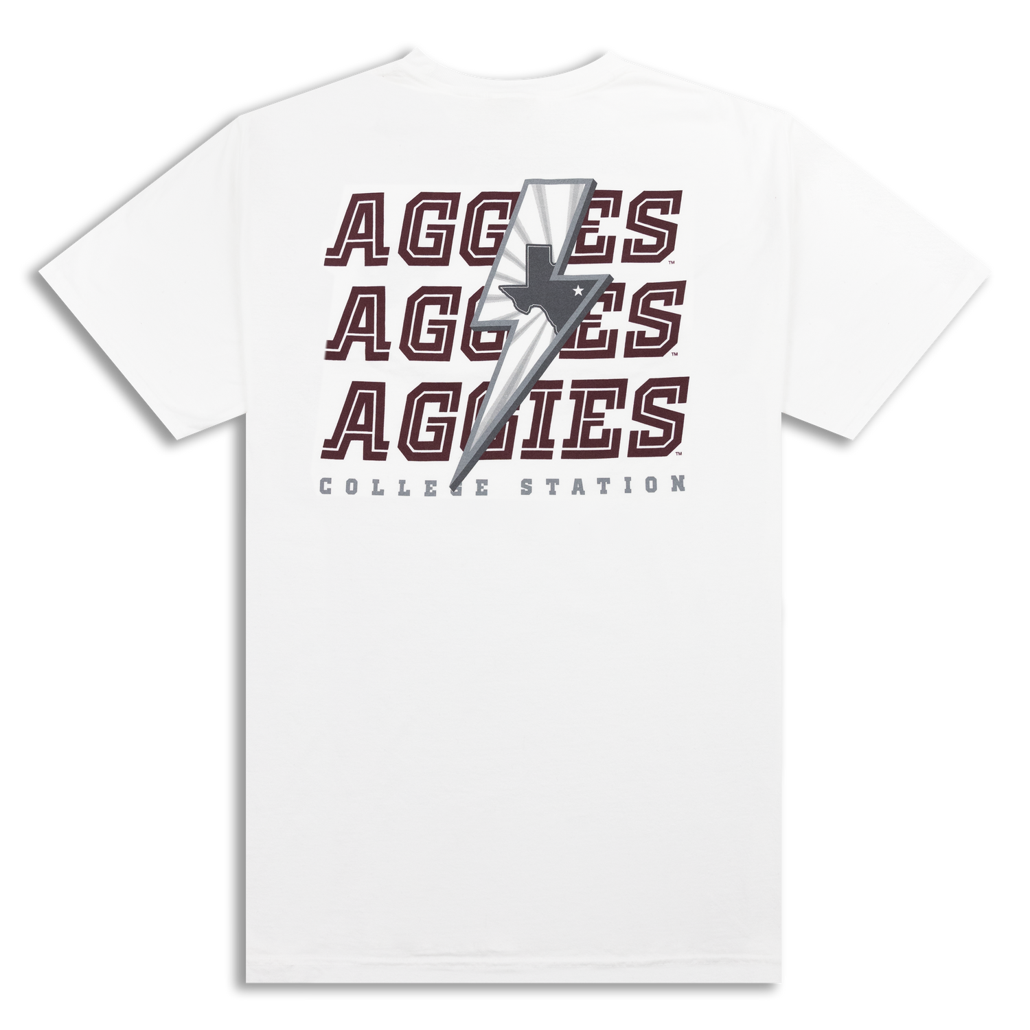 Aggies Lightning Bolt White T-Shirt