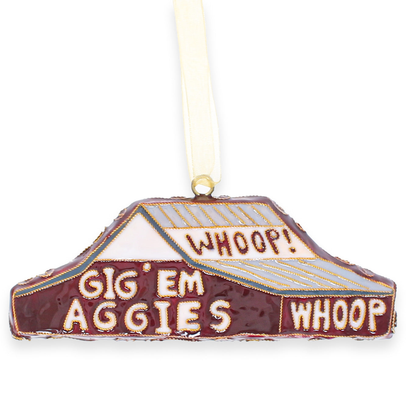 Texas A&M Kitty Keller Whoop Barn Ornament