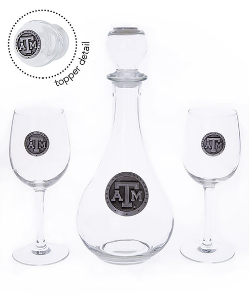 Pewter monogram stemless wine