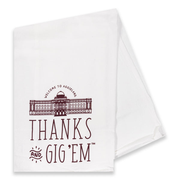 Hand Embroidered Thanks and Gig 'em Keychain A&M 