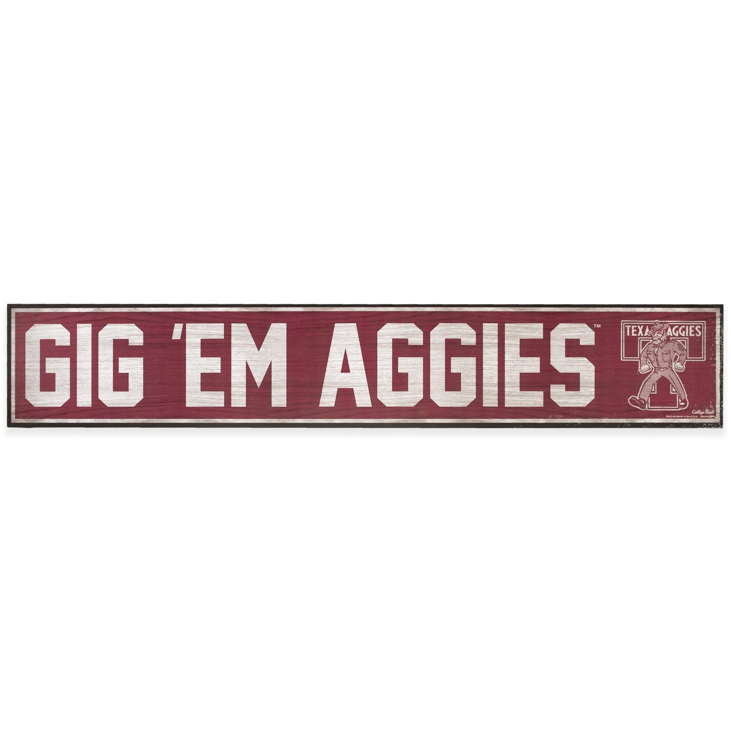 Texas A&M Gig 'Em Aggies Wooden Sign
