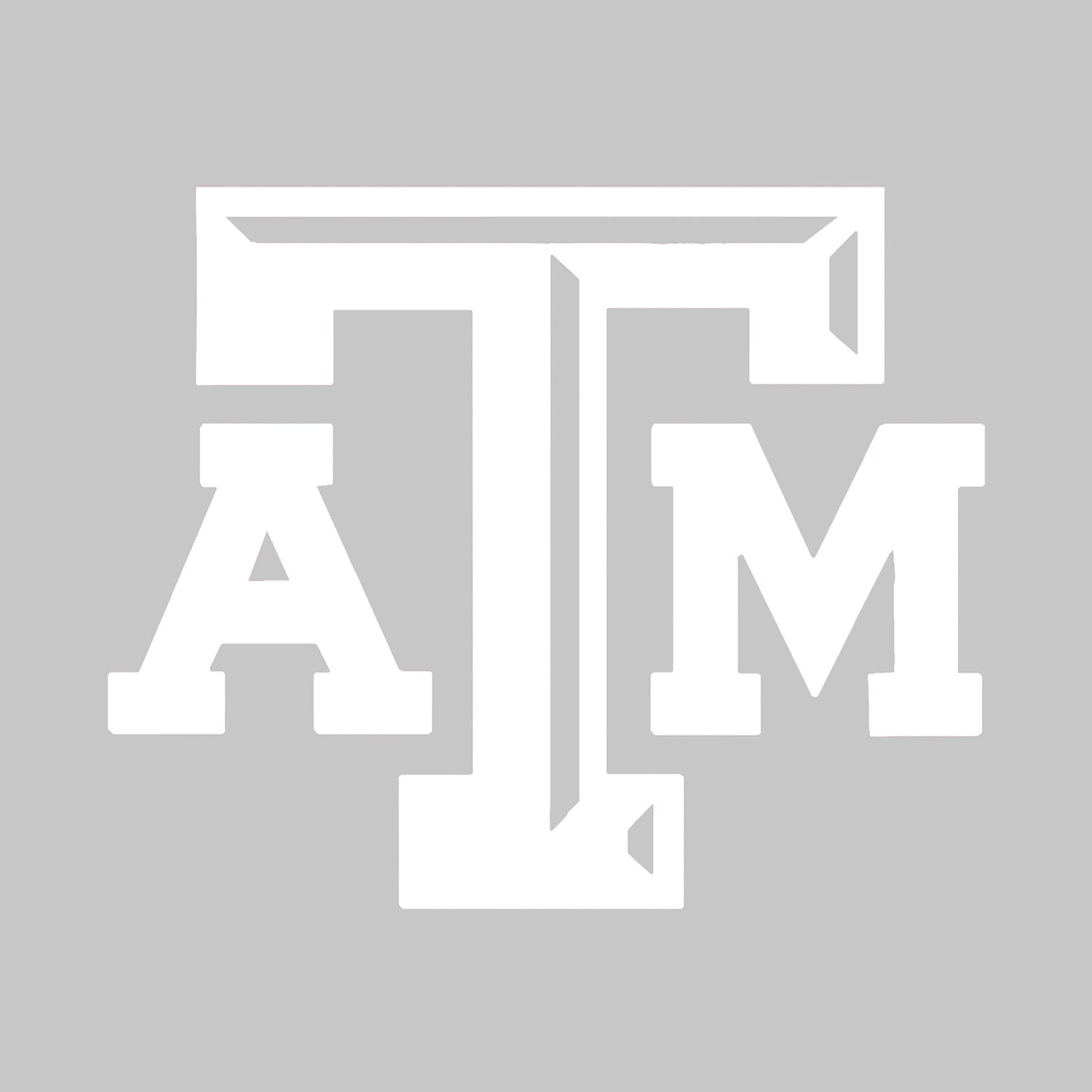 Texas A&M Medium Beveled White Decal