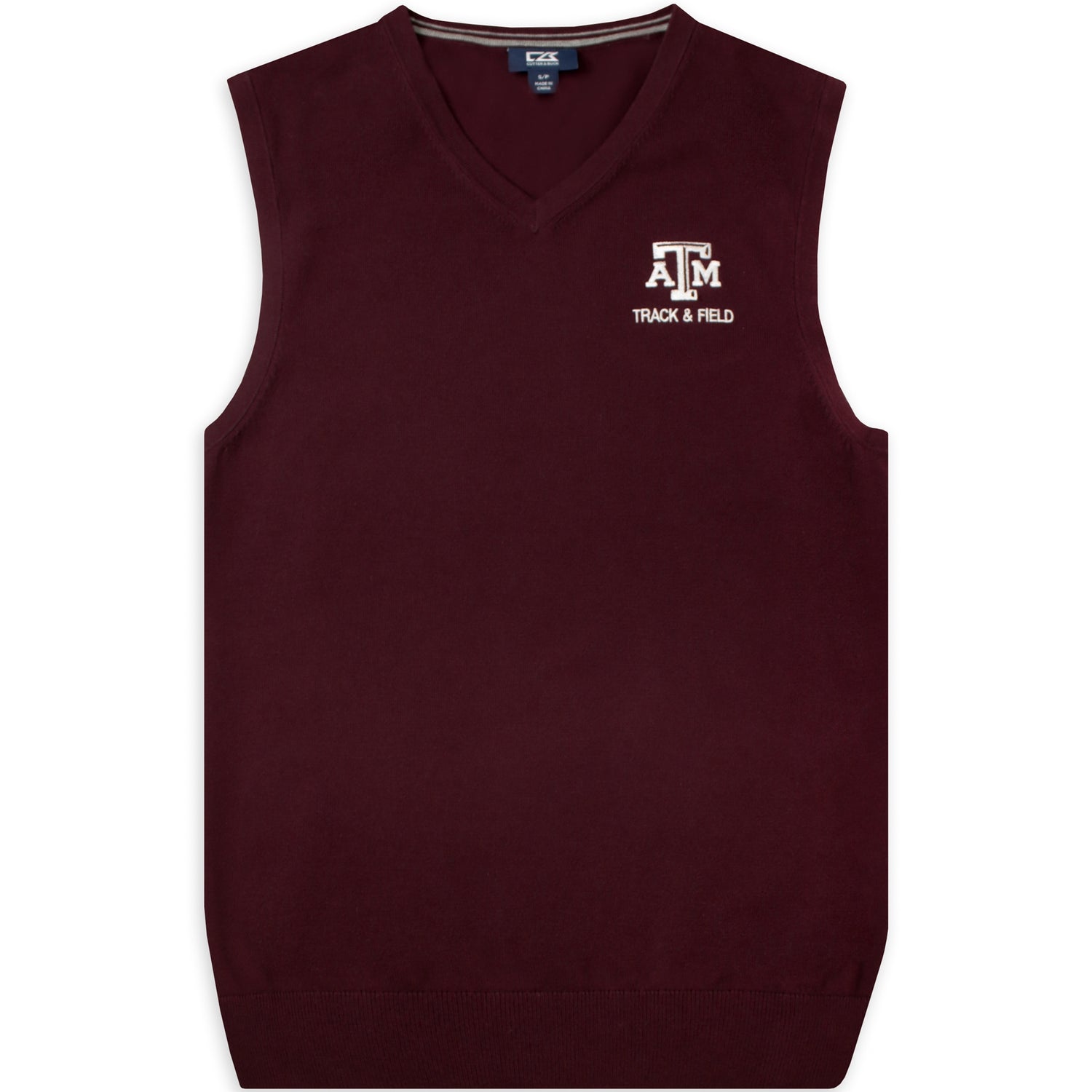 Texas A&M Cutter & Buck Maroon Lakemont Track & Field Vest