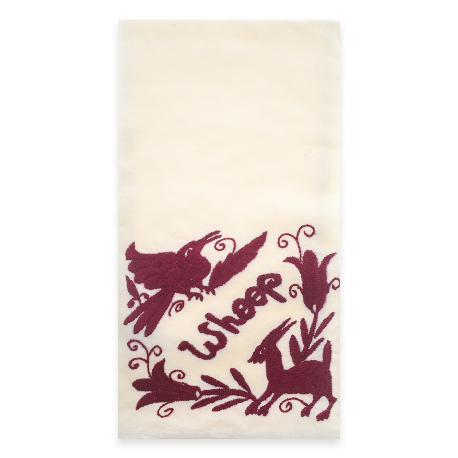 Nativa Embroidered Whoop Kitchen Tea Towel