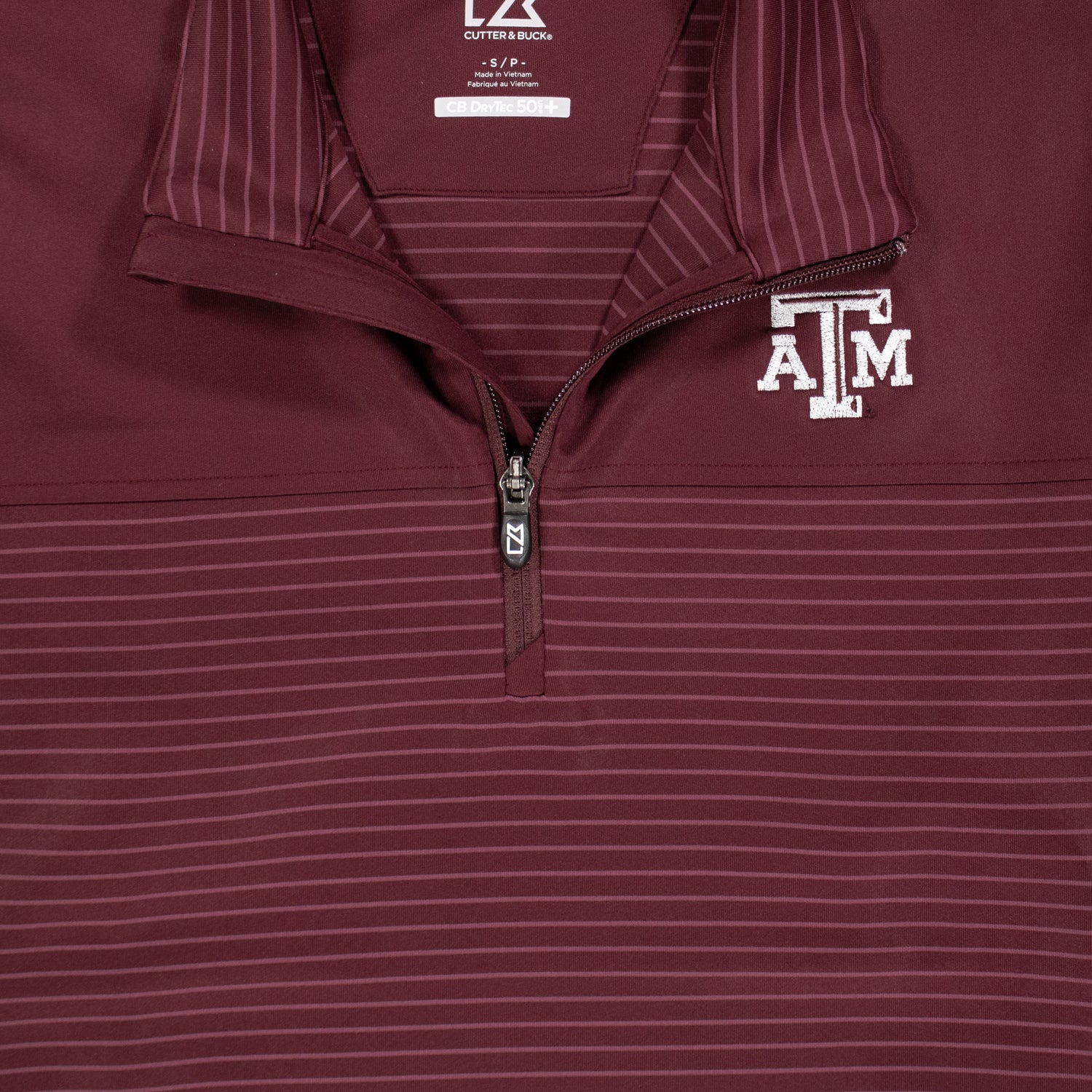 Texas A&M Cutter & Buck Traverse Stripe Half Zip