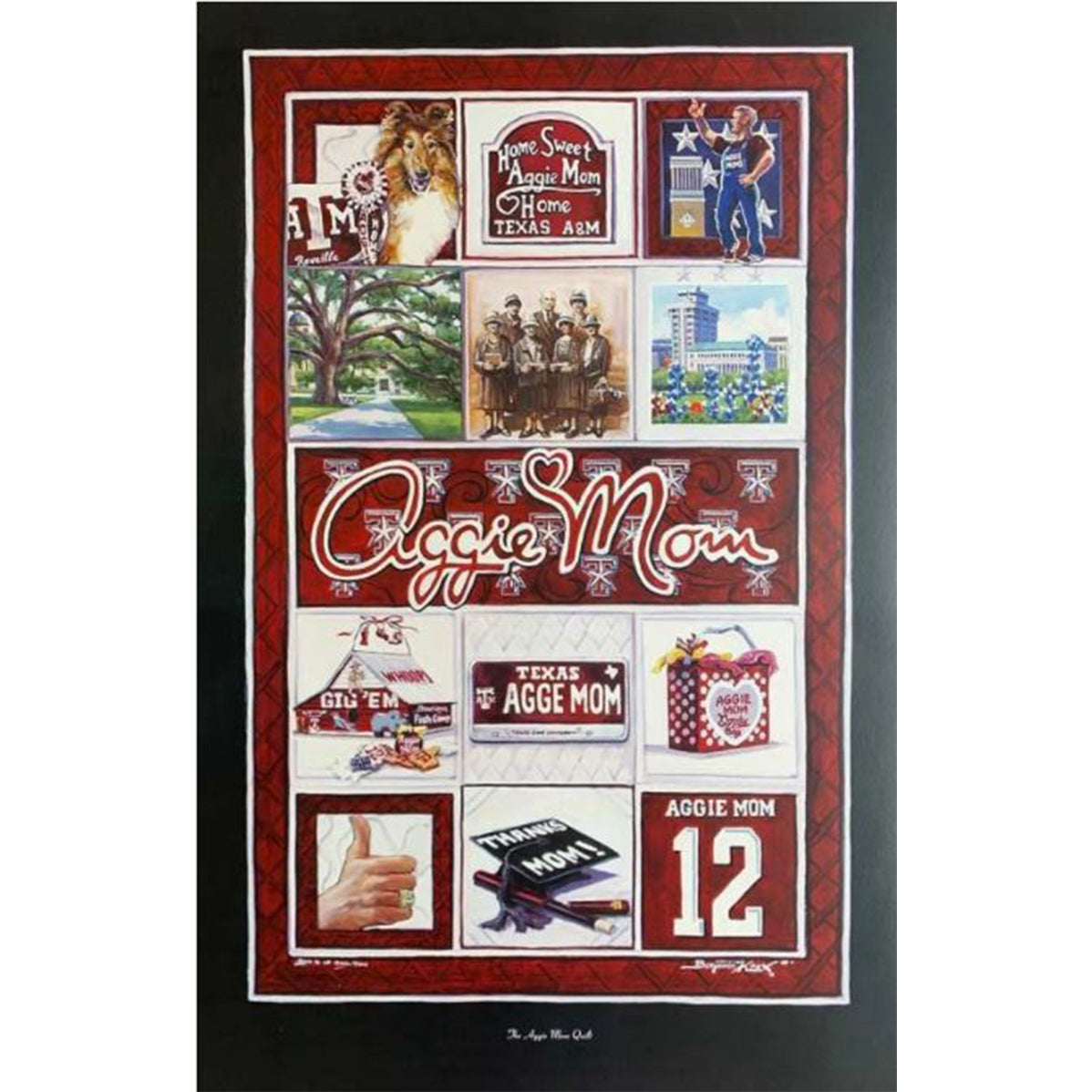 Texas A&M Benjamin Knox Aggie Mom Quilt Print