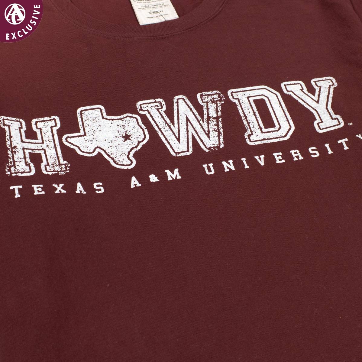 Texas A&M Howdy Comfort Wash Maroon T-Shirt