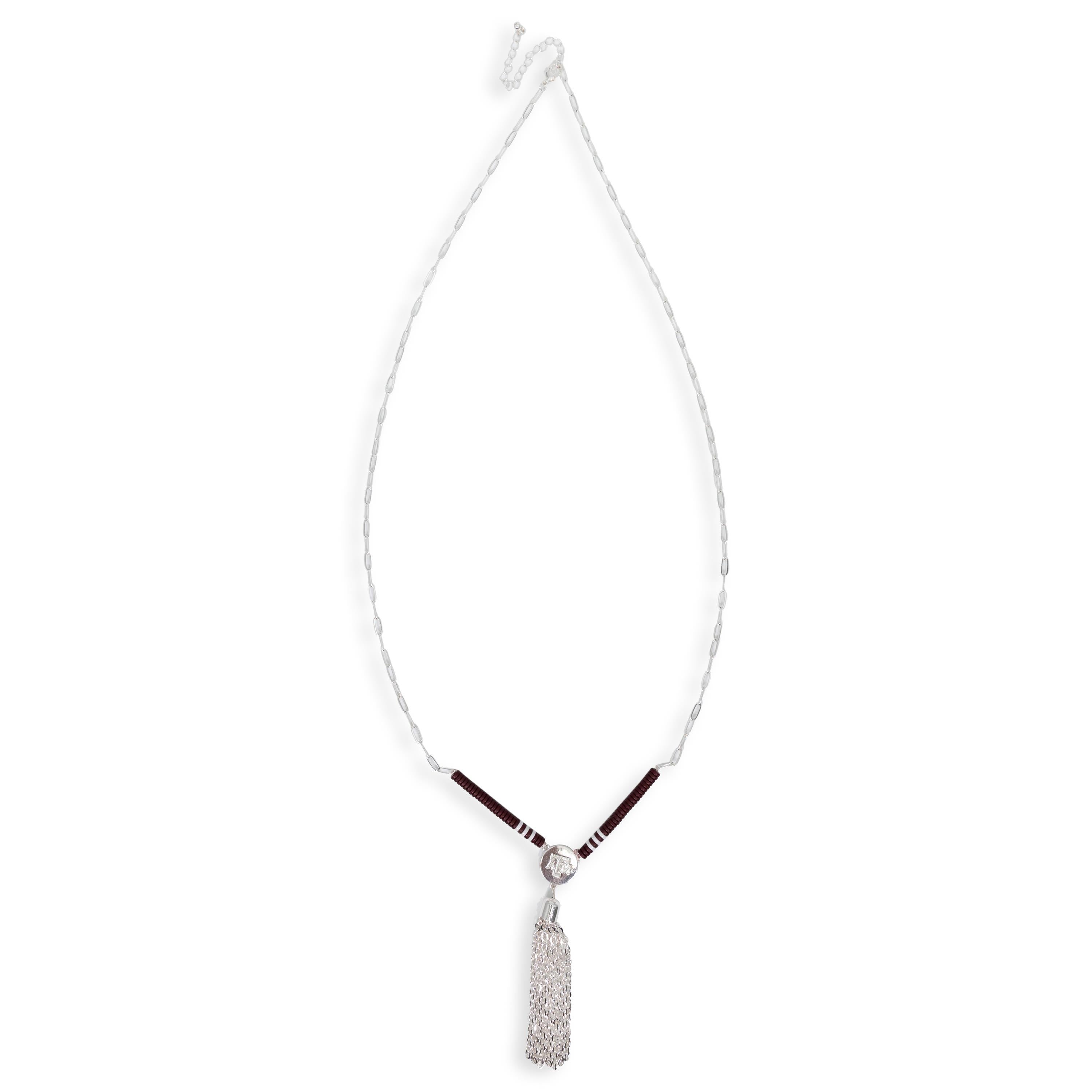 Silver Diamanté Circle Tassel Necklace | New Look