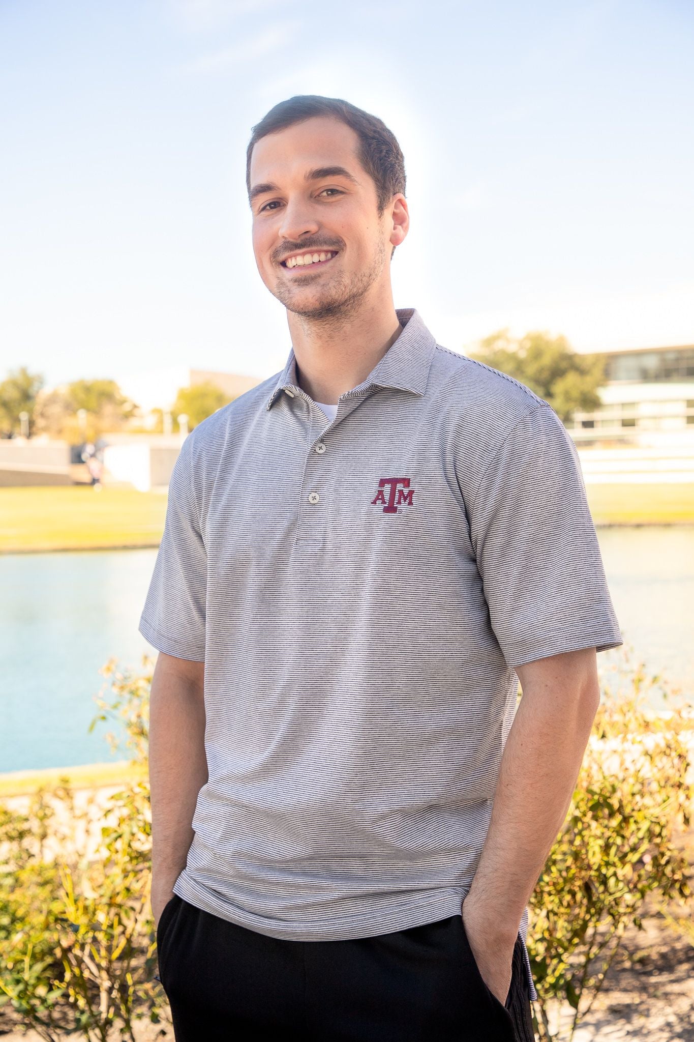 Texas A&M Johnnie-O Maroon Lyndon Performance Polo