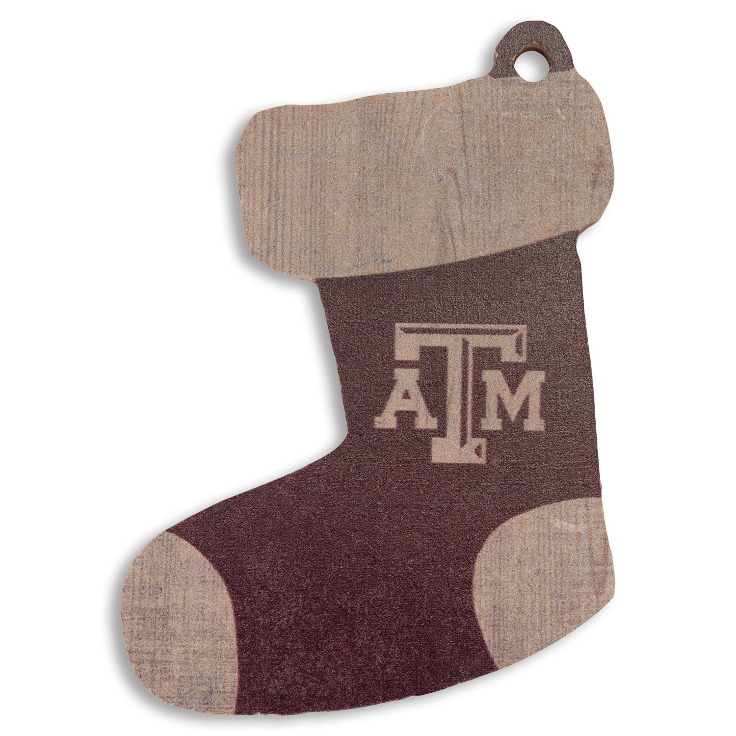 Texas A&M Wooden Stocking Ornament