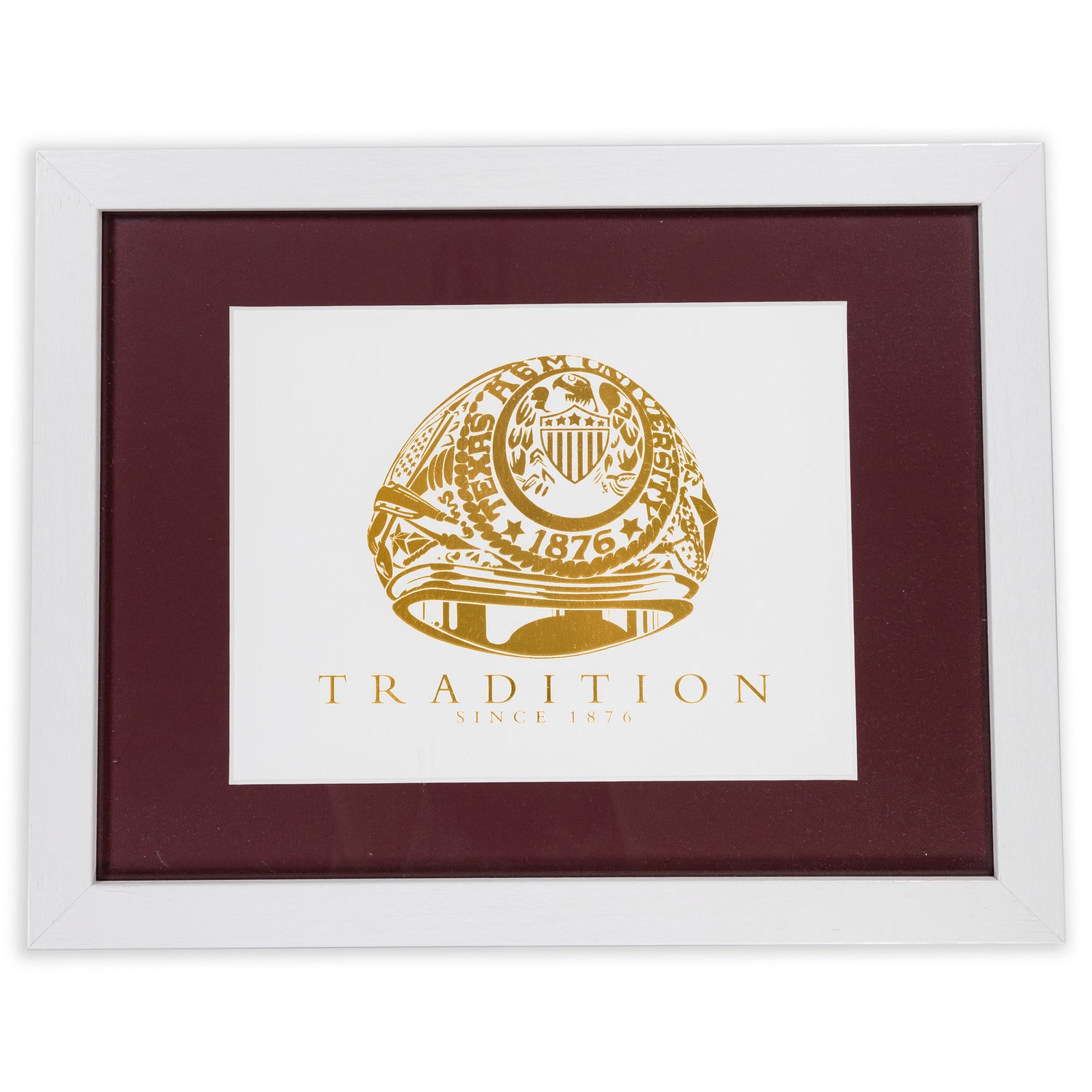 Texas A&M White Framed Ring