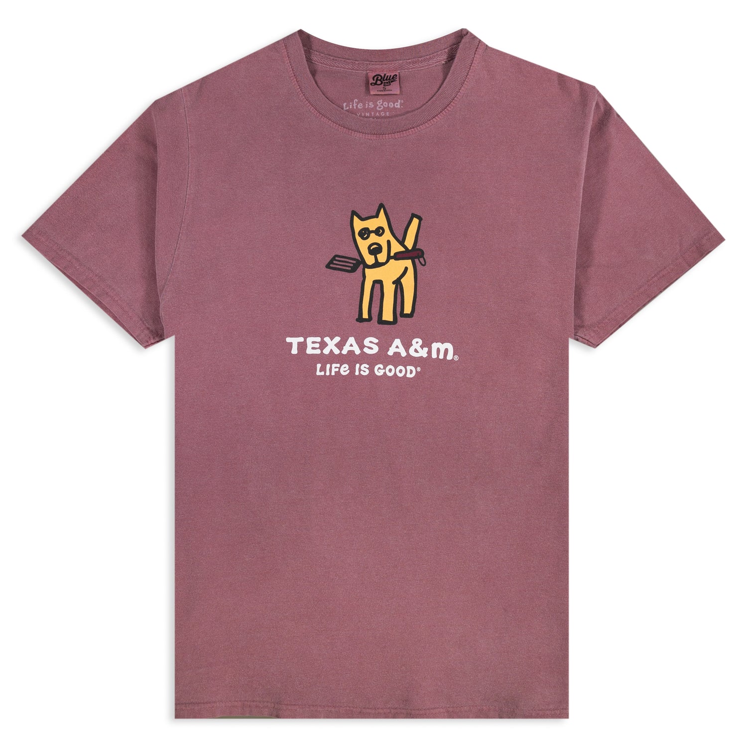 Texas A&M Life is Good Jake Cookout Dog Maroon T-Shirt