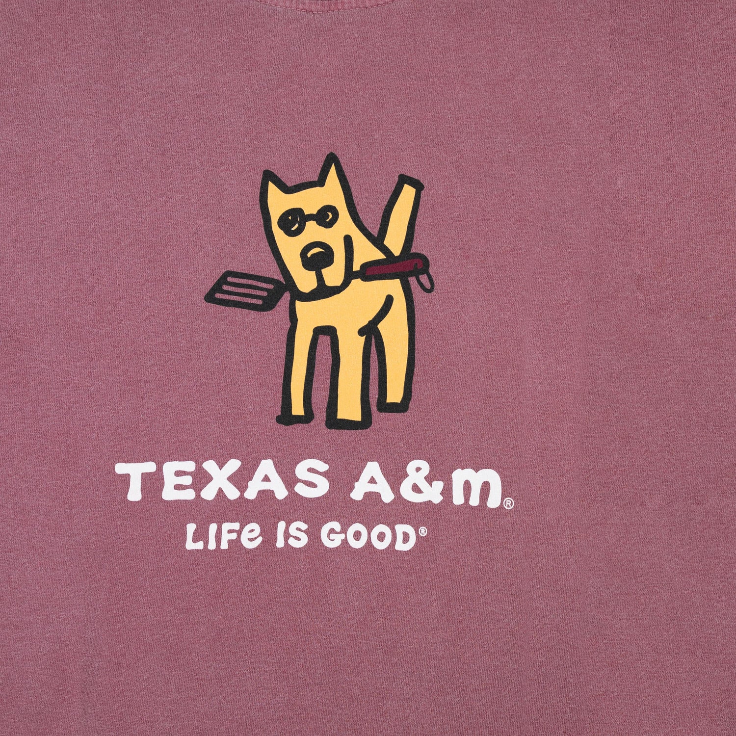 Texas A&M Life is Good Jake Cookout Dog Maroon T-Shirt