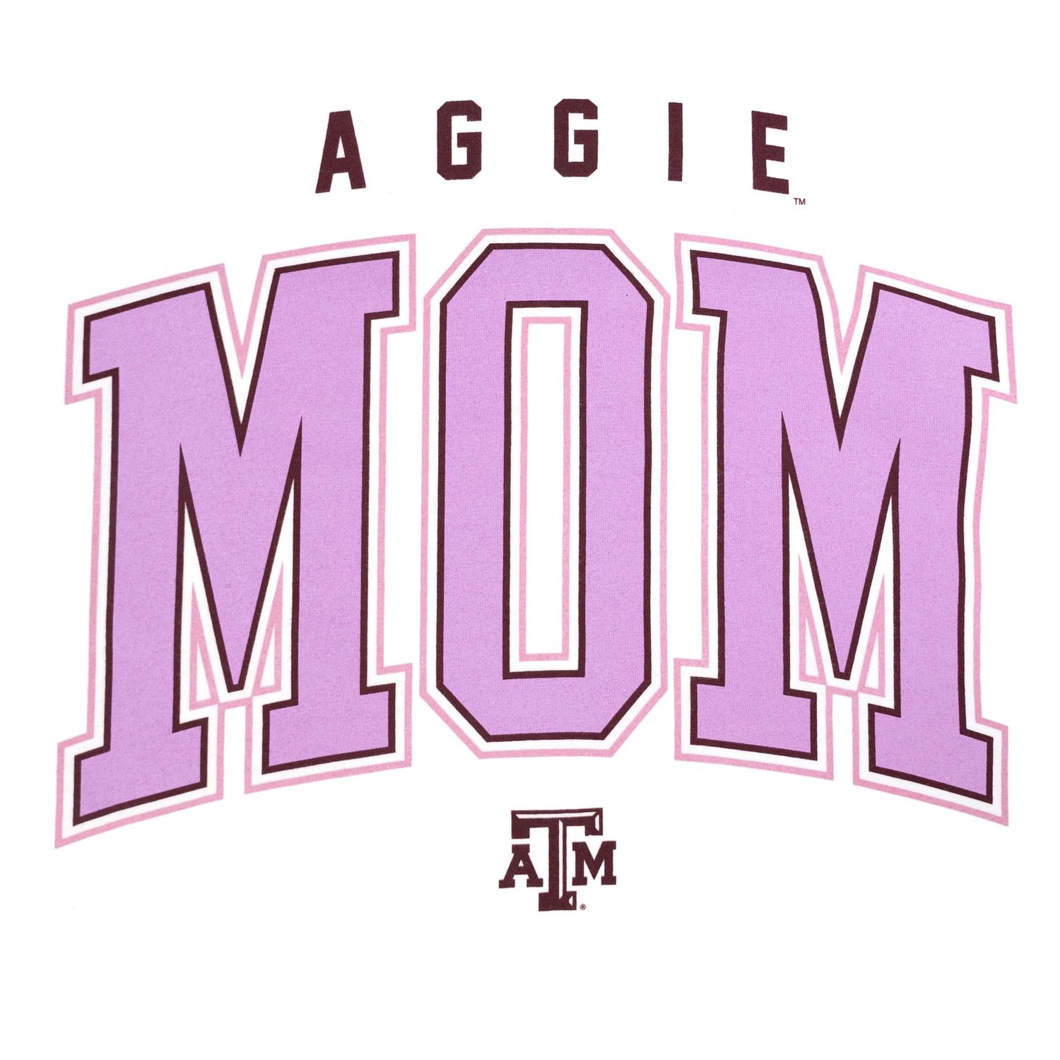 Texas A&M Bold Pink Aggie Mom White T-Shirt